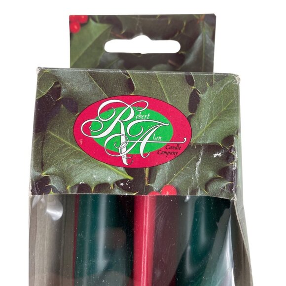 Vintage Robert Alan Candle Company Green Twisted Taper Candles 12" New In Box - Picture 2 of 6